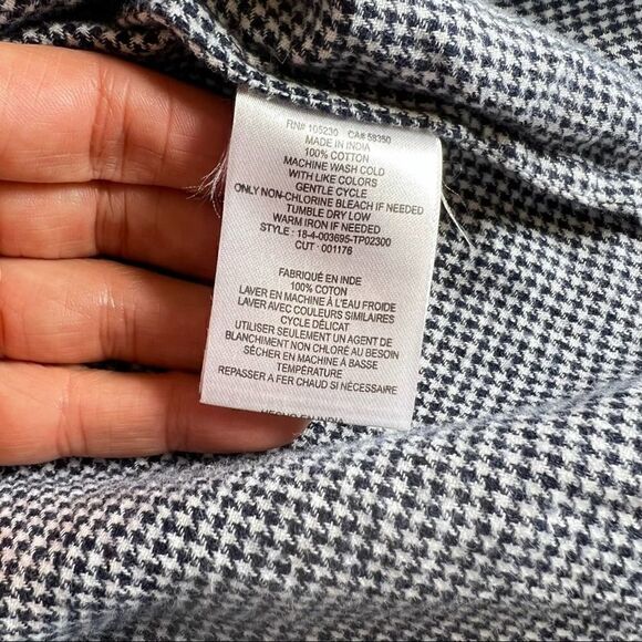 JOIE women’s x-Small XS Houndstooth Button down cotton shirt - Picture 10 of 12